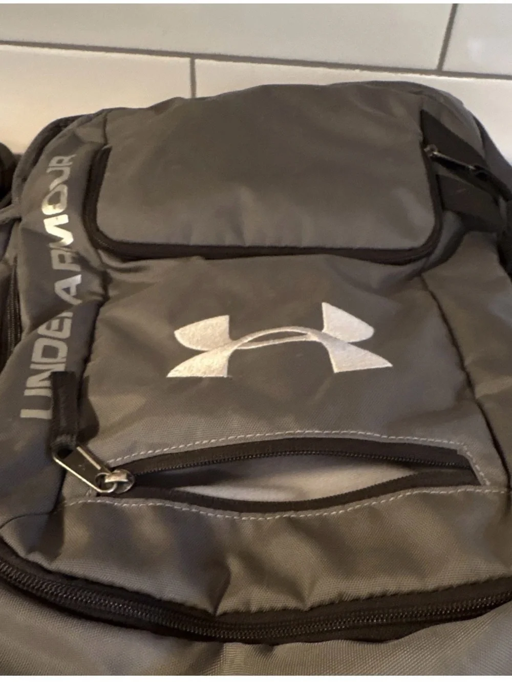Under Armour Charcoal Gray Storm Backpack with Logo